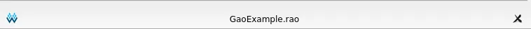 GaoExample.rao tab without an asterisk, indicating the file has been saved