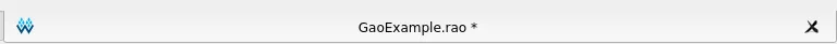 GaoExample.rao tab with an asterisk in its title, indicating unsaved changes