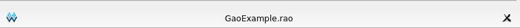 GaoExample.rao tab without an asterisk, indicating the file has been saved