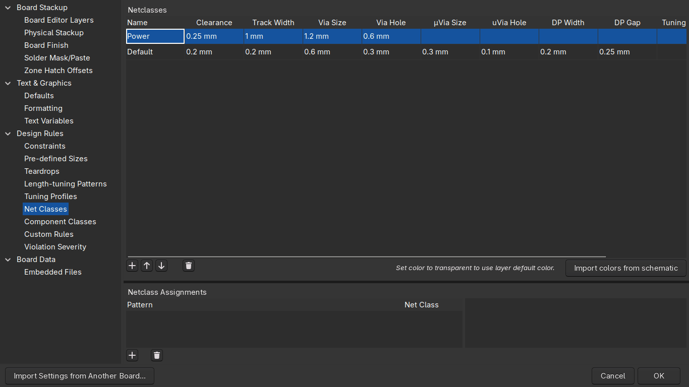 How to set track width by netclass in KiCad 10